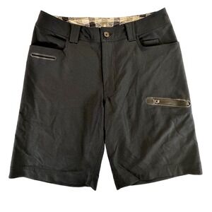 Lululemon Men's Shorts 36 Black QR Print Liner 11" Baggy 7Pocket Zip Pocket Flaw